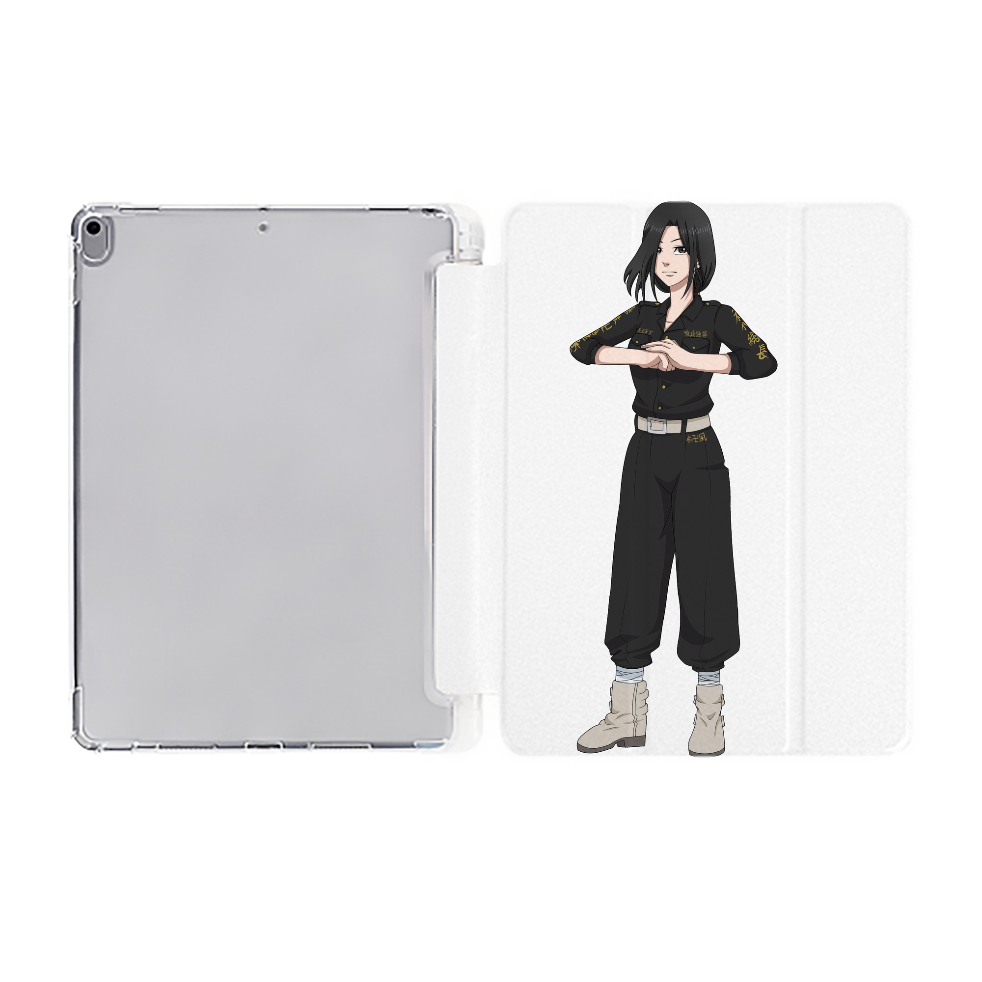 （画像用） 東京リベンジャーズ Tokyo Revengers IPad ケース ペン収納付き 三つ折りスタンド PUレザー×シリコン 対応機種9.5/10.5/10.9インチ